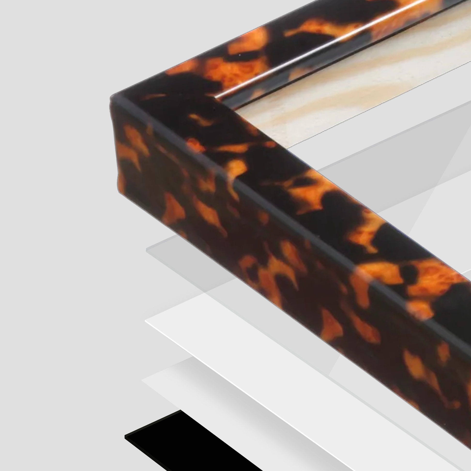 corner of the Tortoise Burlwood Verona Wall Frame