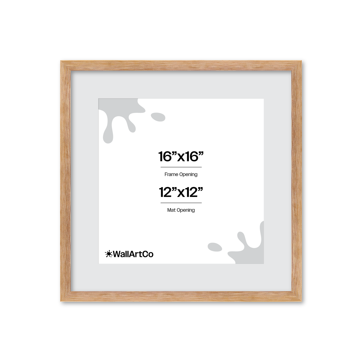 16" x 16" White Wash Natural Sierra Wall Frame