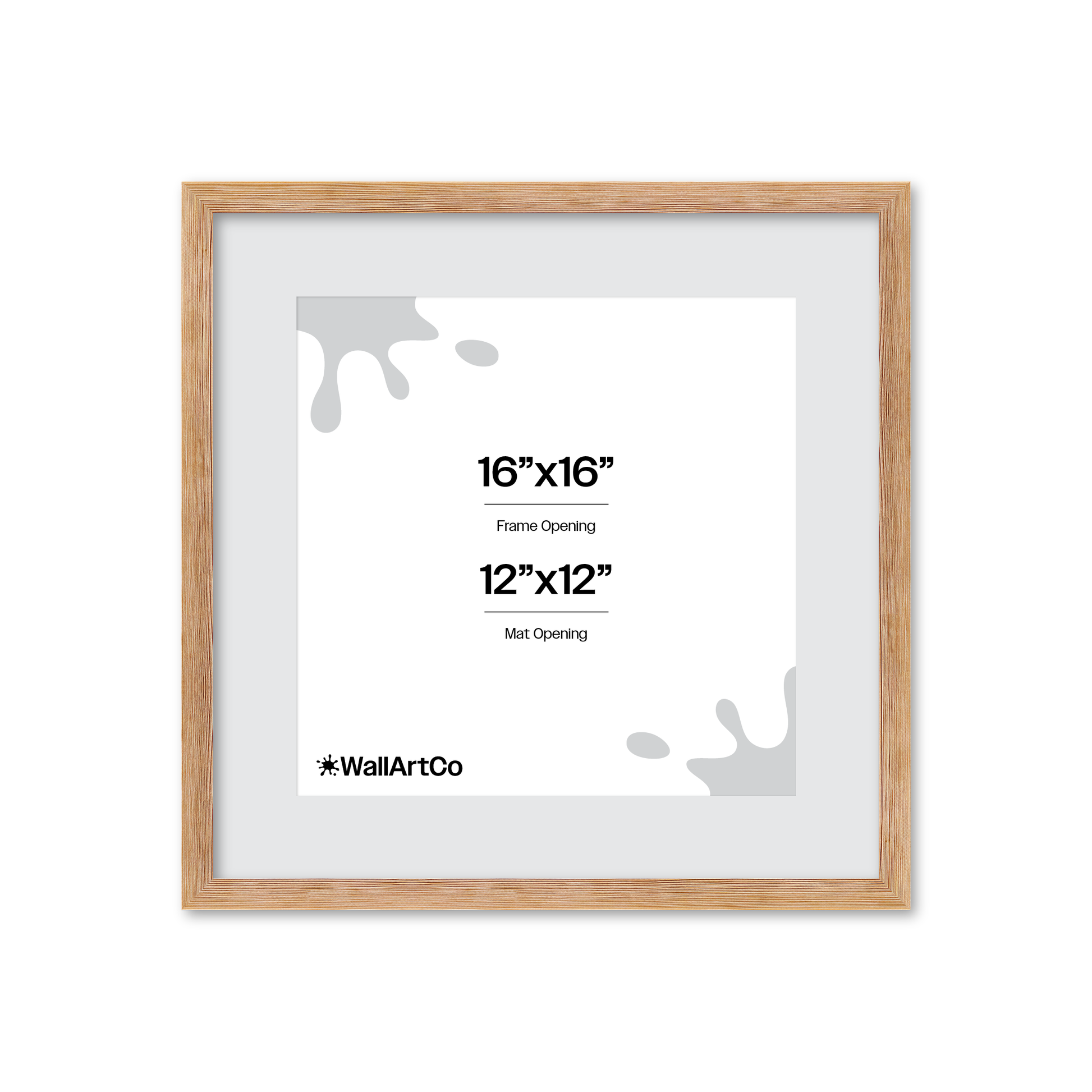 16" x 16" White Wash Natural Sierra Wall Frame