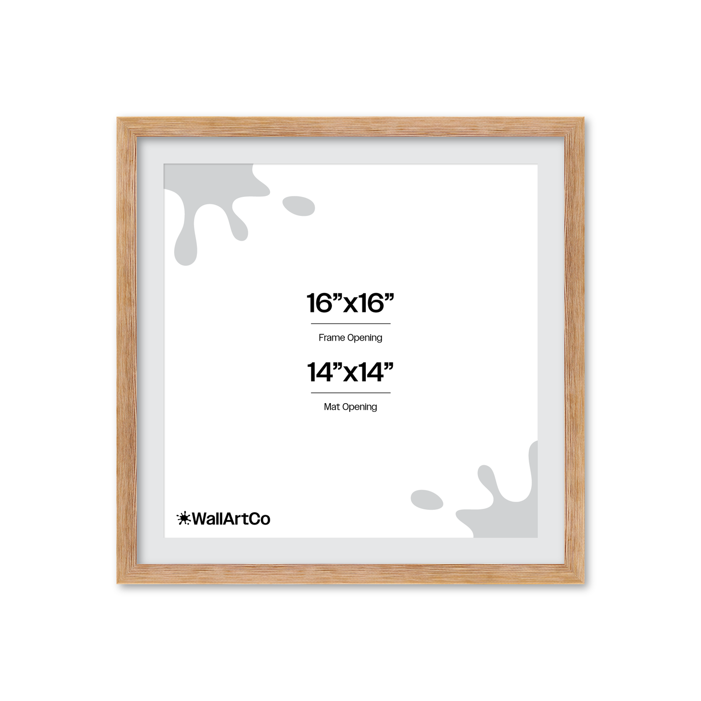 16" x 16" White Wash Natural Sierra Wall Frame