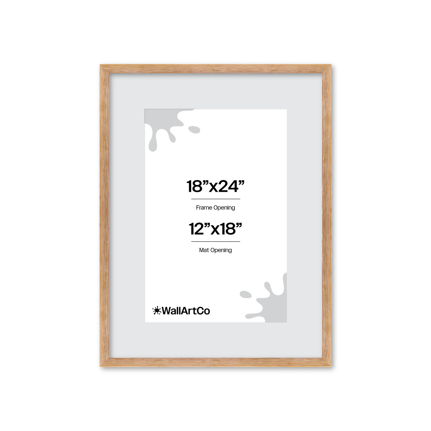 18" x 24" White Wash Natural Sierra Wall Frame