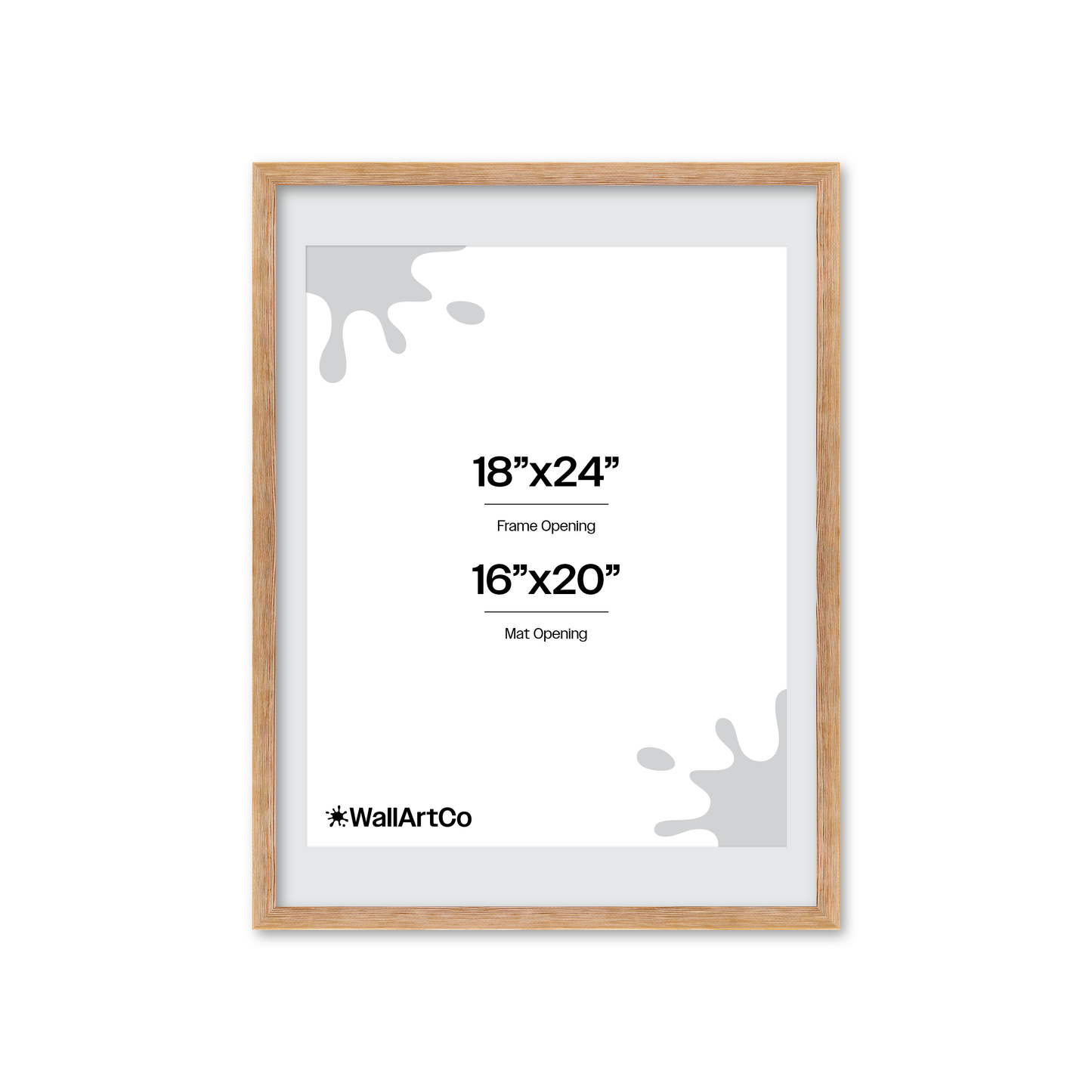18" x 24" White Wash Natural Sierra Wall Frame