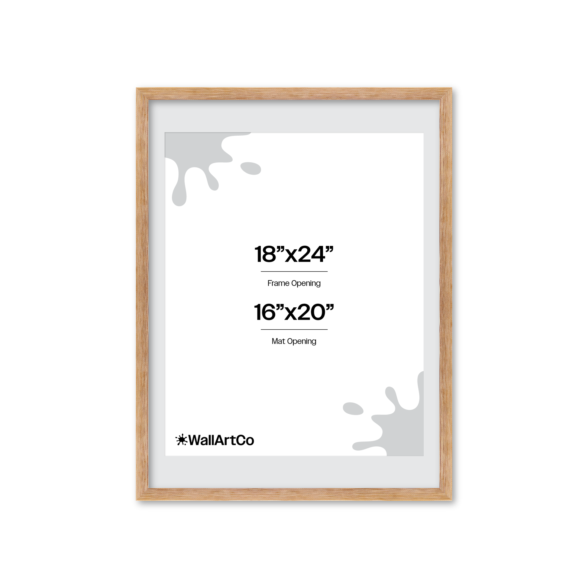 18" x 24" White Wash Natural Sierra Wall Frame