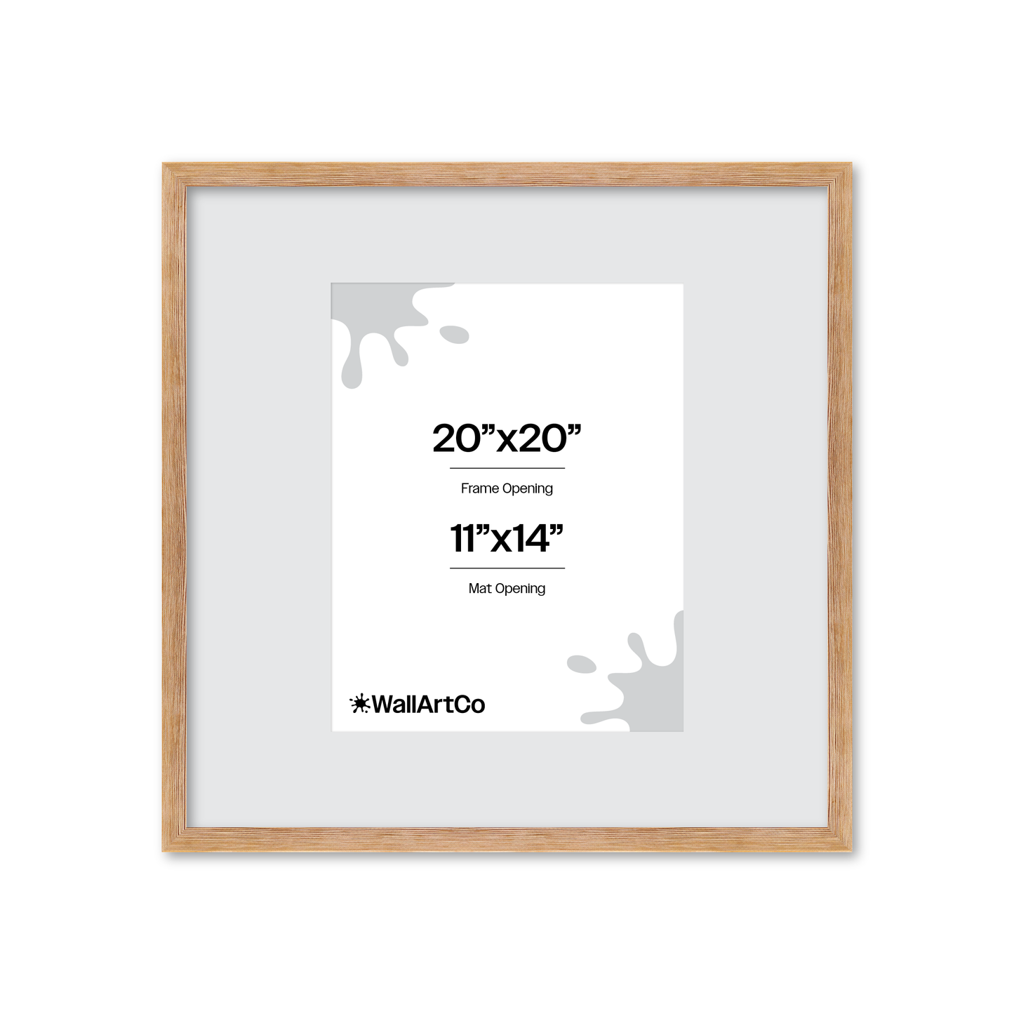 20" x 20" White Wash Natural Sierra Wall Frame