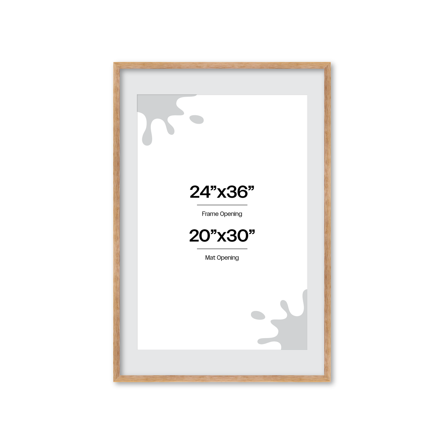 24" x 36" White Wash Natural Sierra Wall Frame