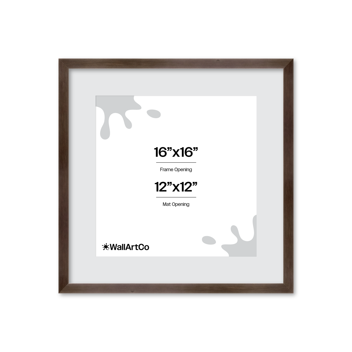 16" x 16" Soft Charcoal Sierra Wall Frame