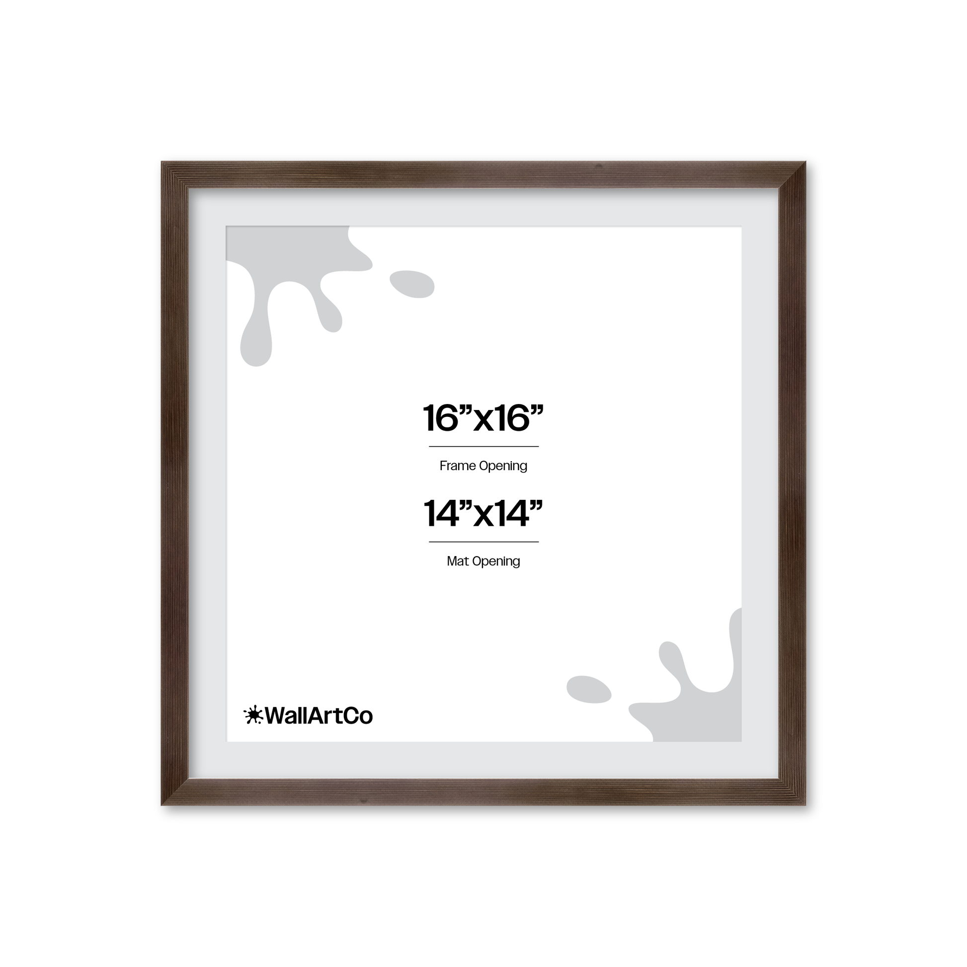 16" x 16" Soft Charcoal Sierra Wall Frame