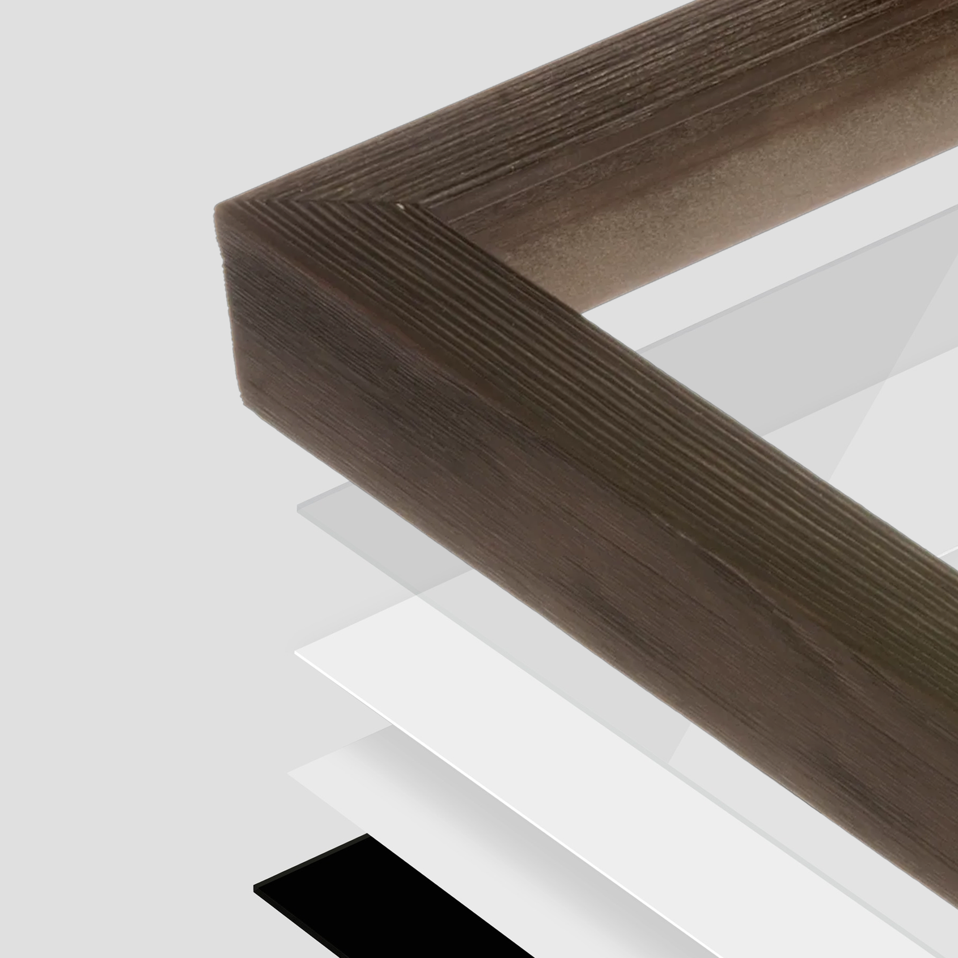 corner of the Soft Charcoal Sierra Wall Frame
