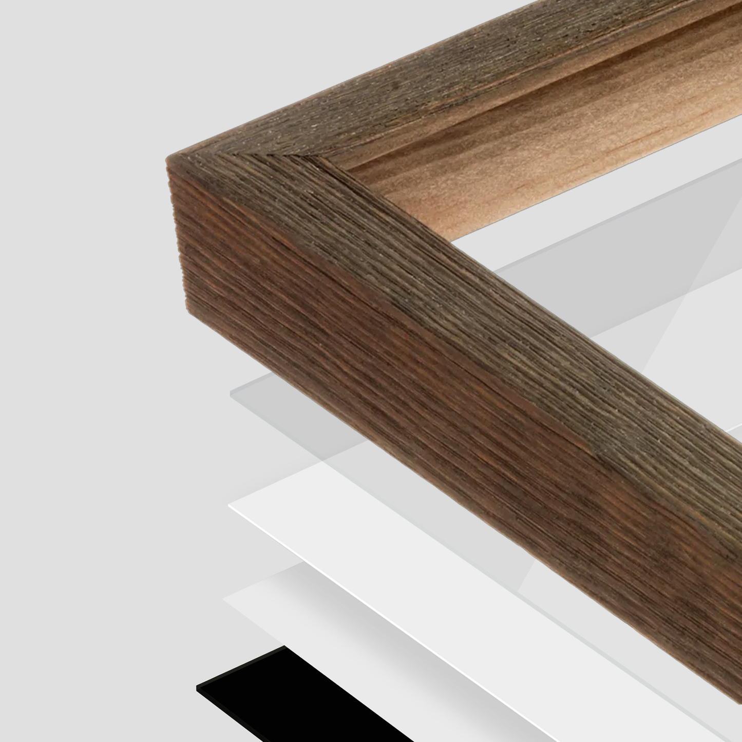 corner of the Soft Gray Sierra Wall Frame