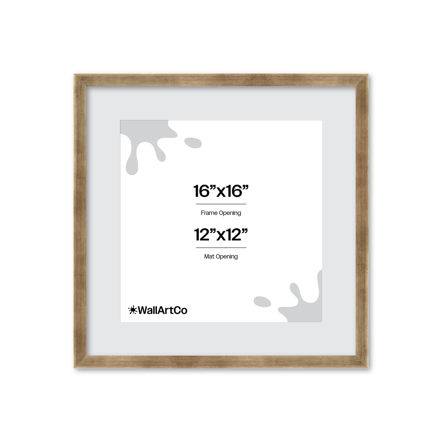 16" x 16" Pale Silver Monaco Wall Frame