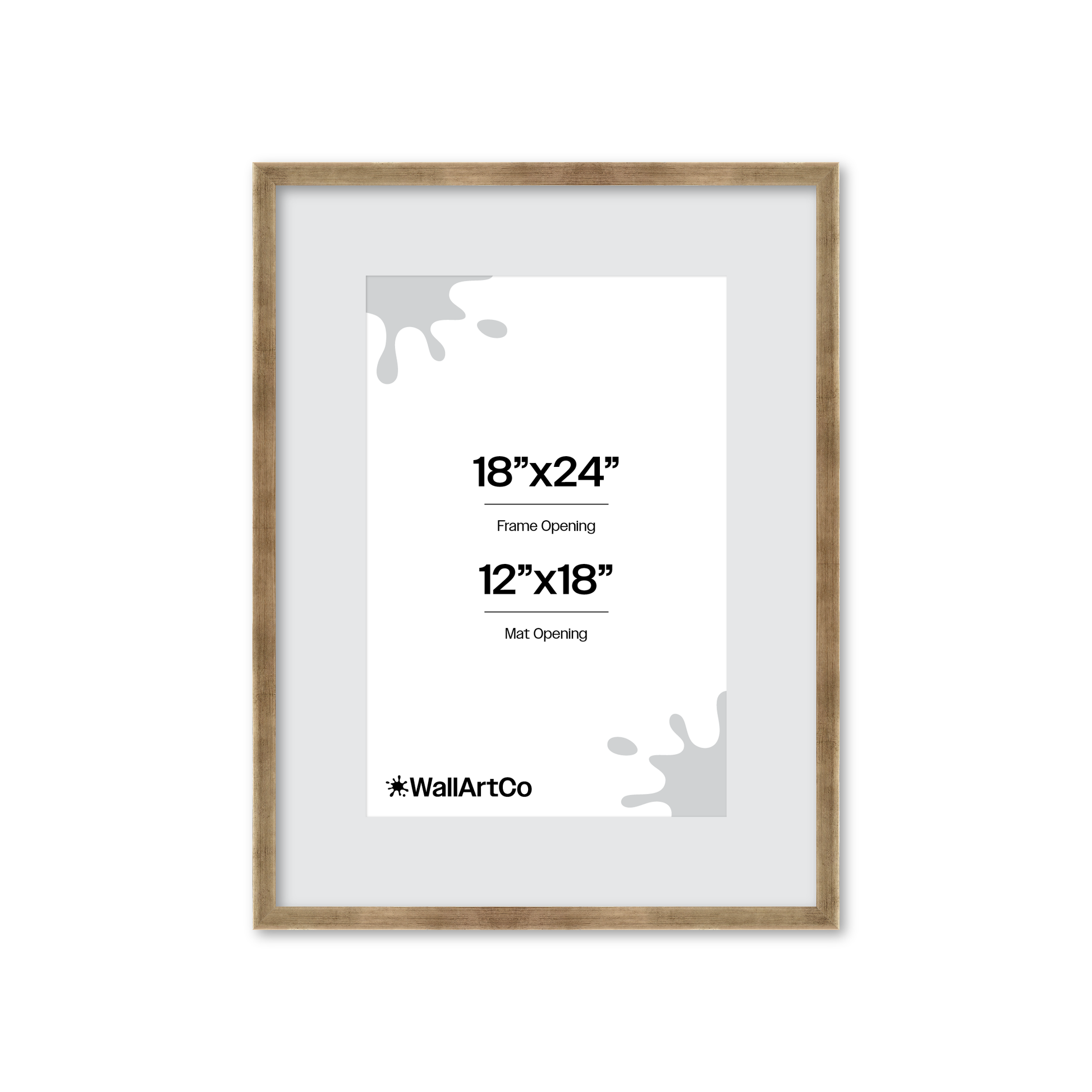 18" x 24" Pale Silver Monaco Wall Frame