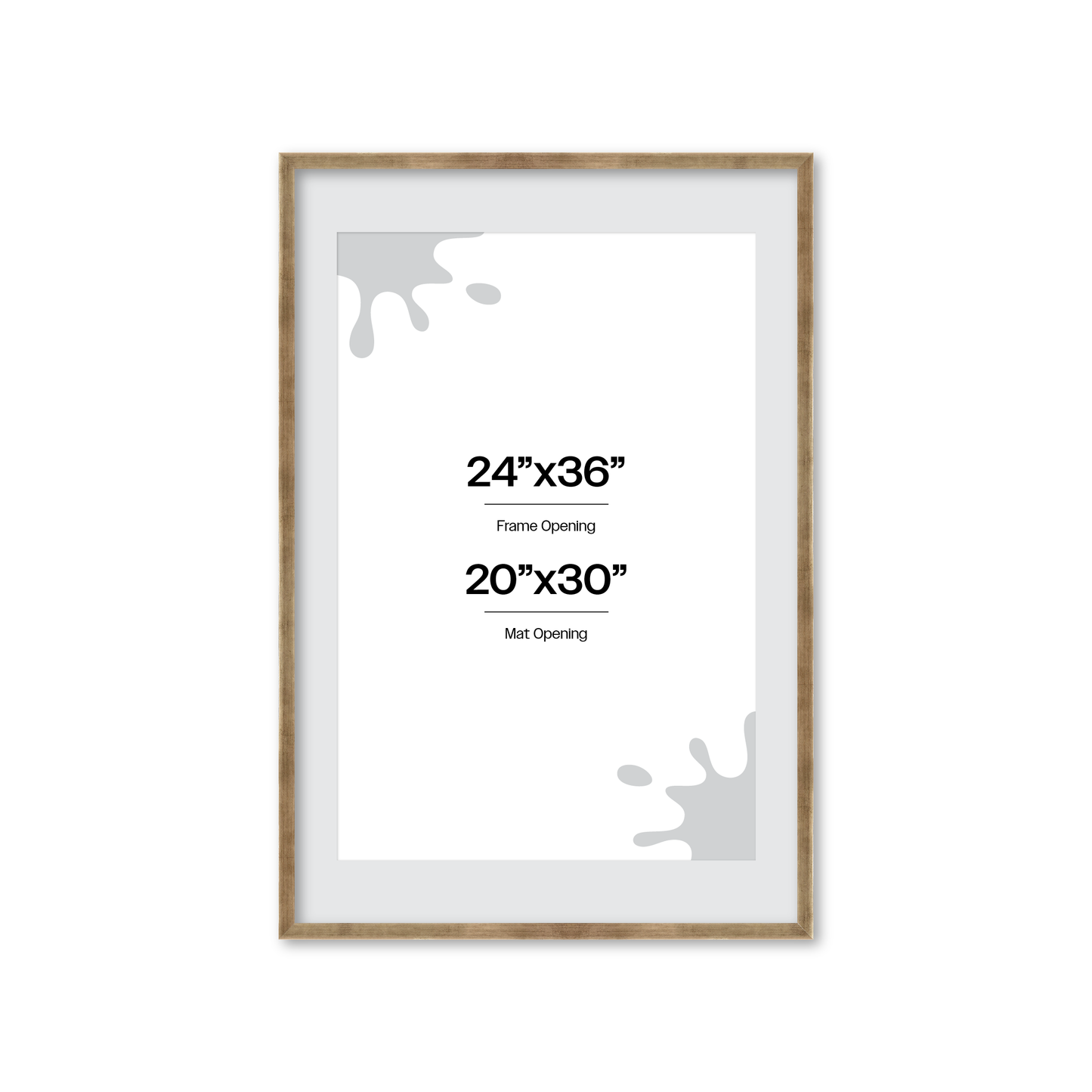 24" x 36" Pale Silver Monaco Wall Frame