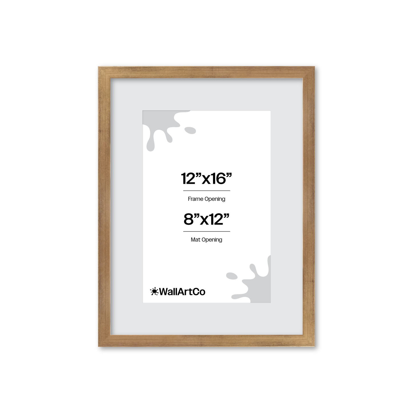 12" x 16" Brushed Gold Monaco Wall Frame