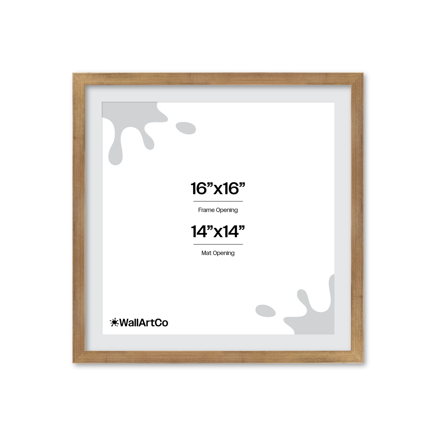 16" x 16" Brushed Gold Monaco Wall Frame