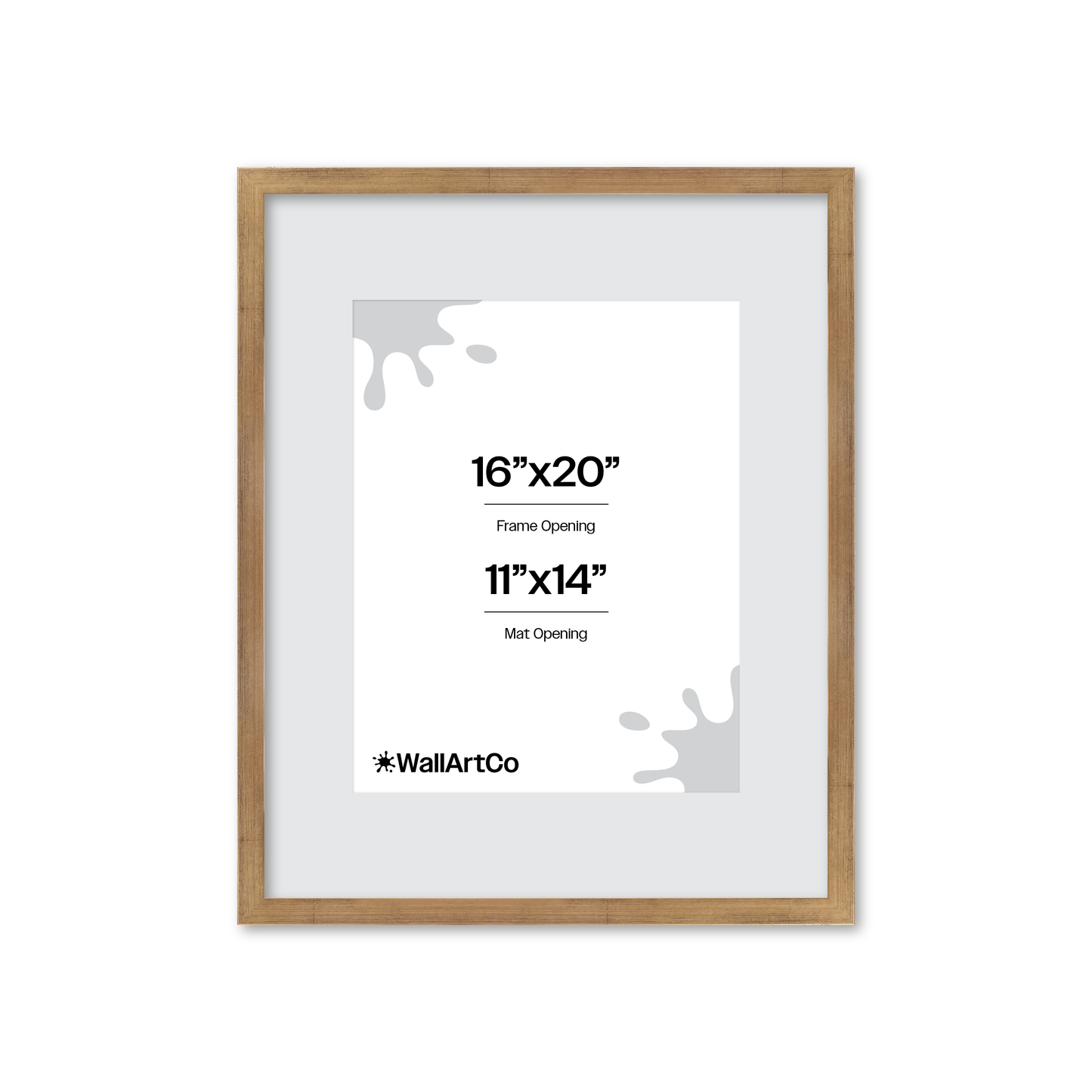 16" x 20" Brushed Gold Monaco Wall Frame