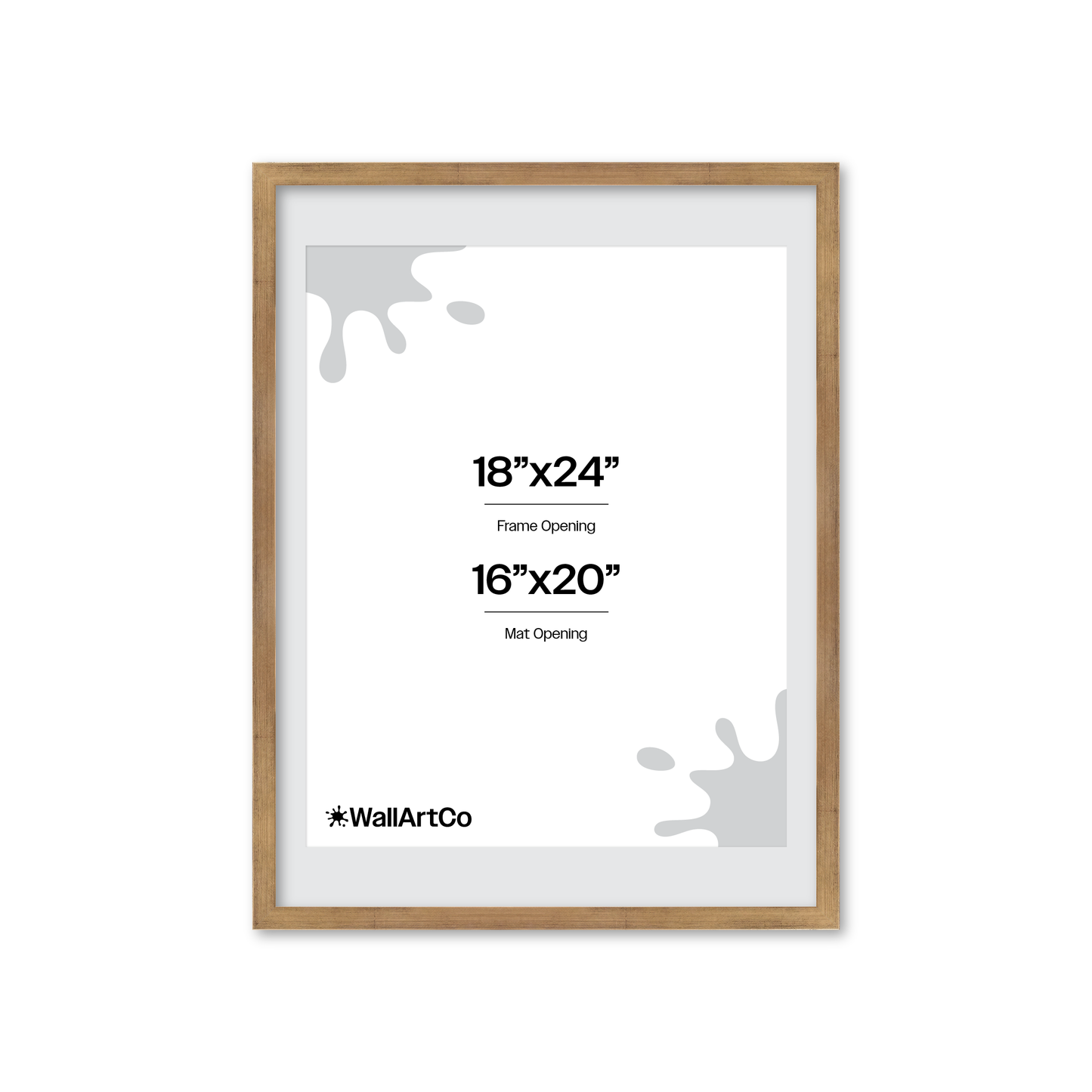18" x 24" Brushed Gold Monaco Wall Frame