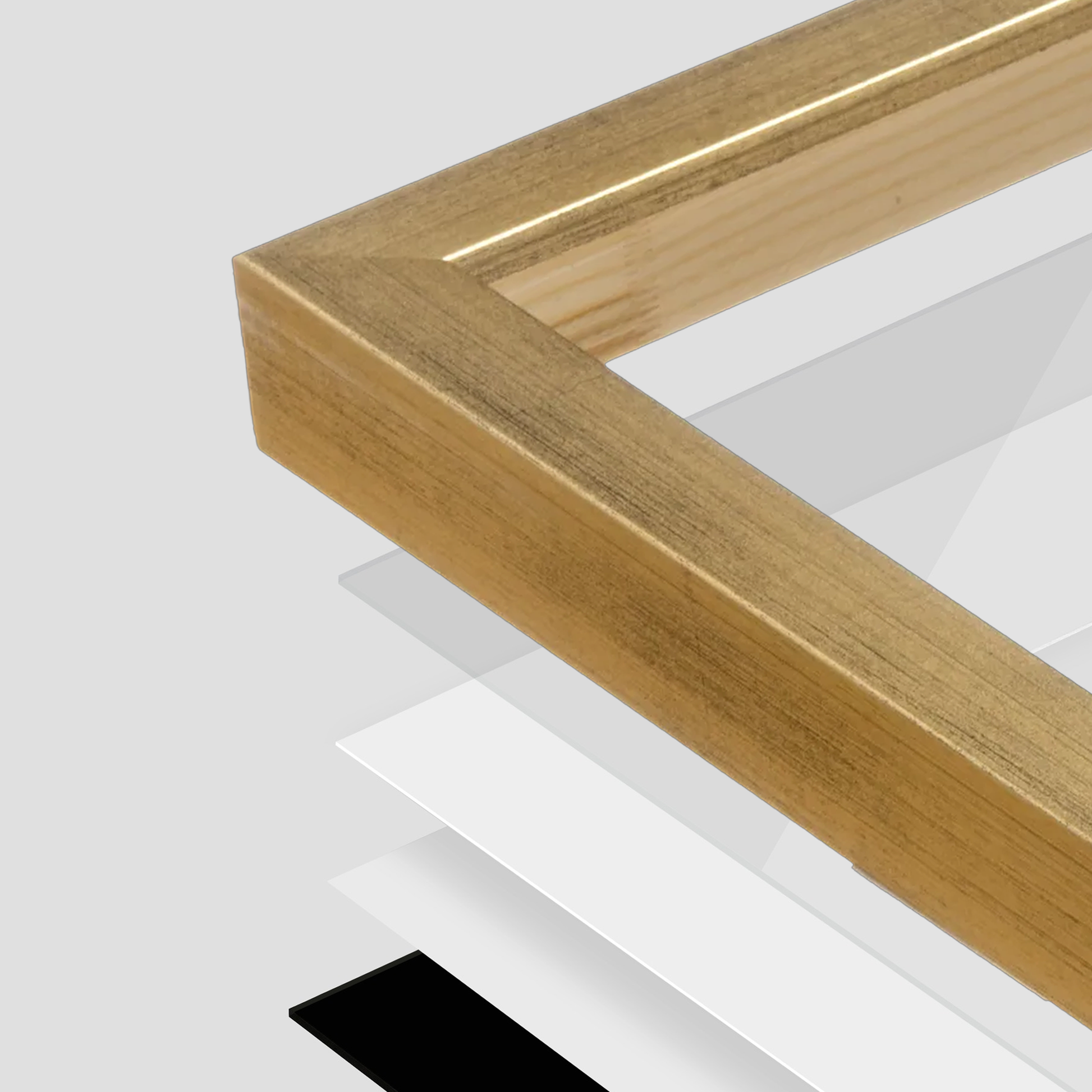 corner of the Brushed Gold Monaco Wall Frame