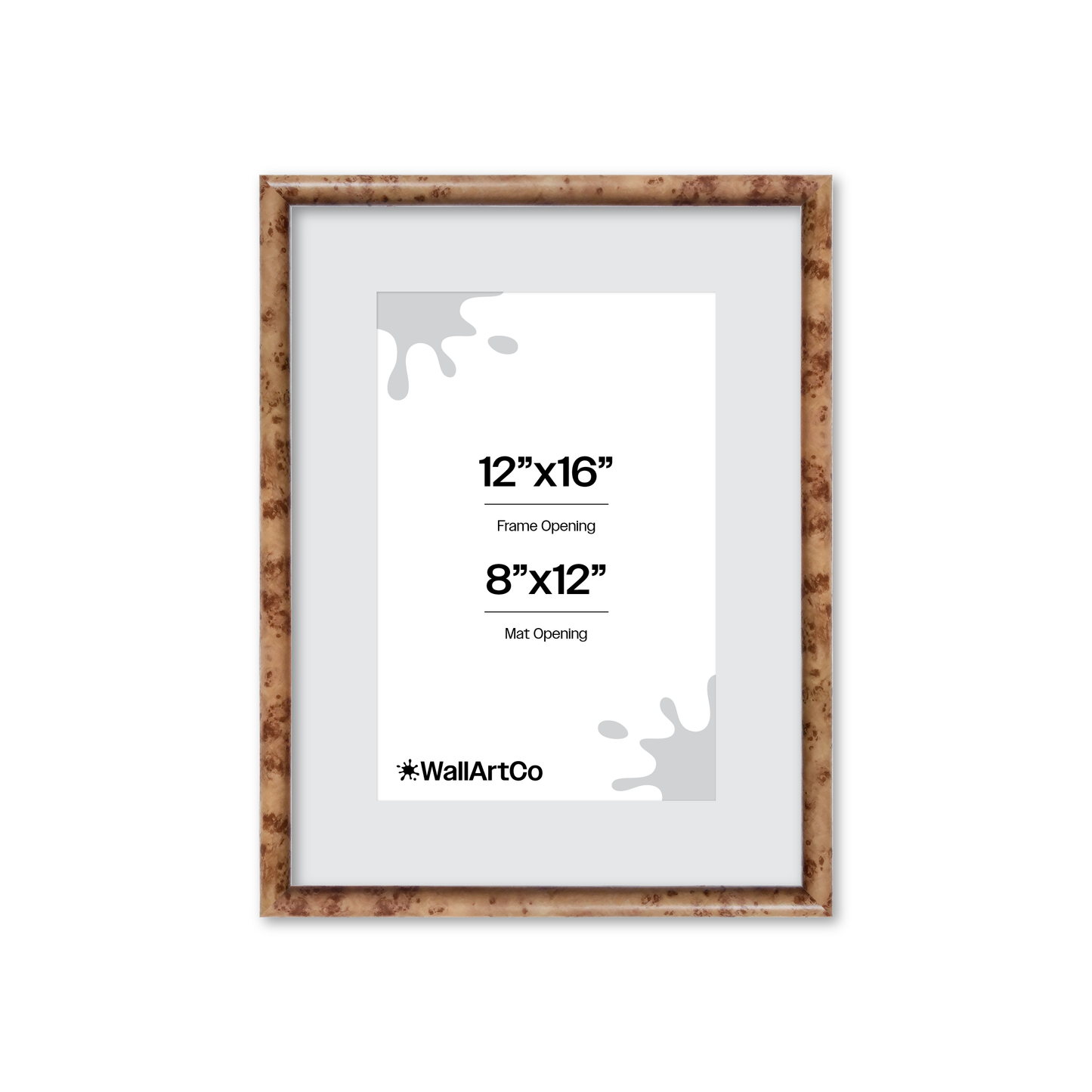 12" x 16" Caramel Burlwood Milano Wall Frame