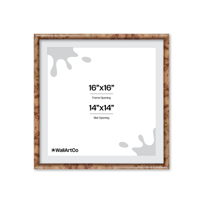 16" x 16" Caramel Burlwood Milano Wall Frame