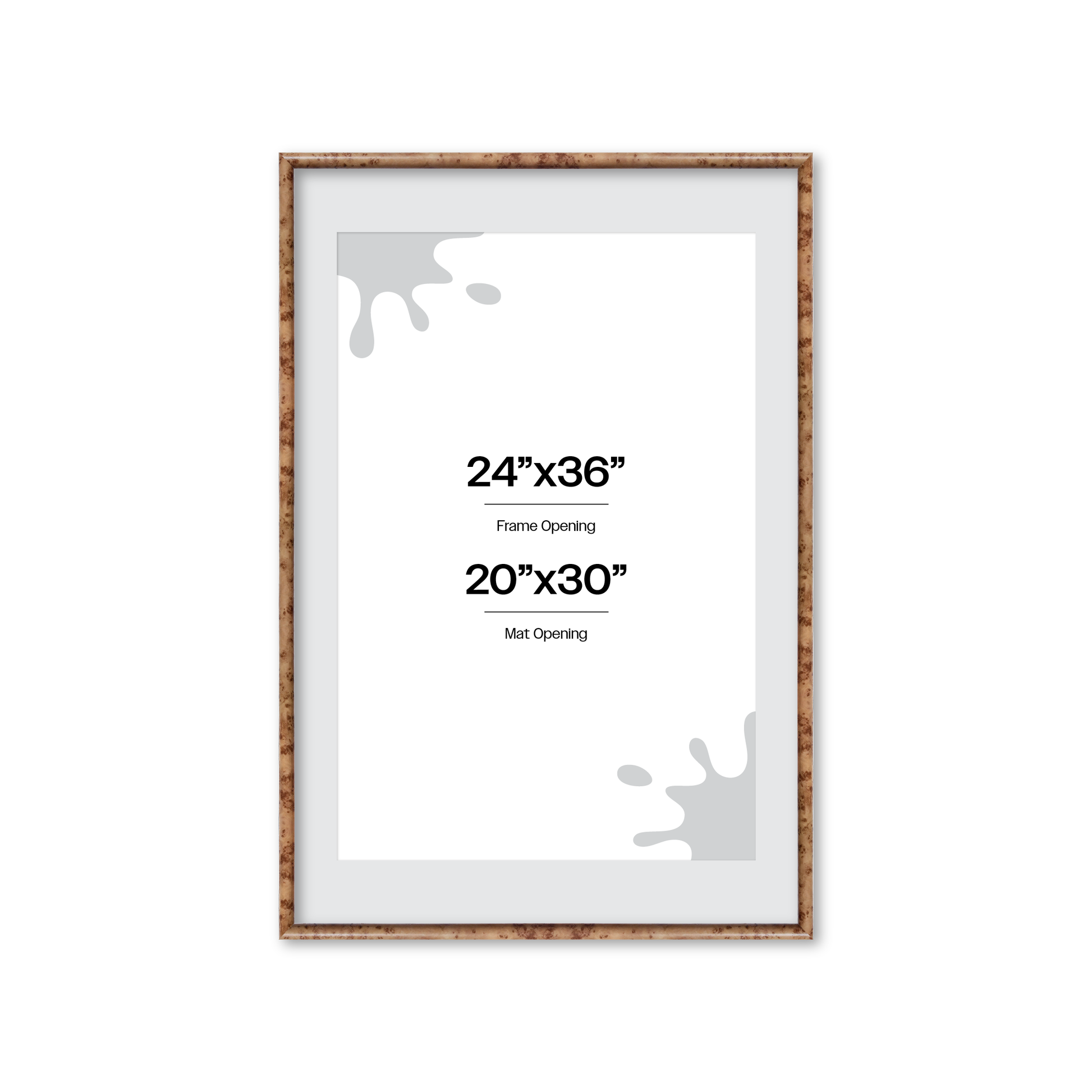 24" x 36" Caramel Burlwood Milano Wall Frame