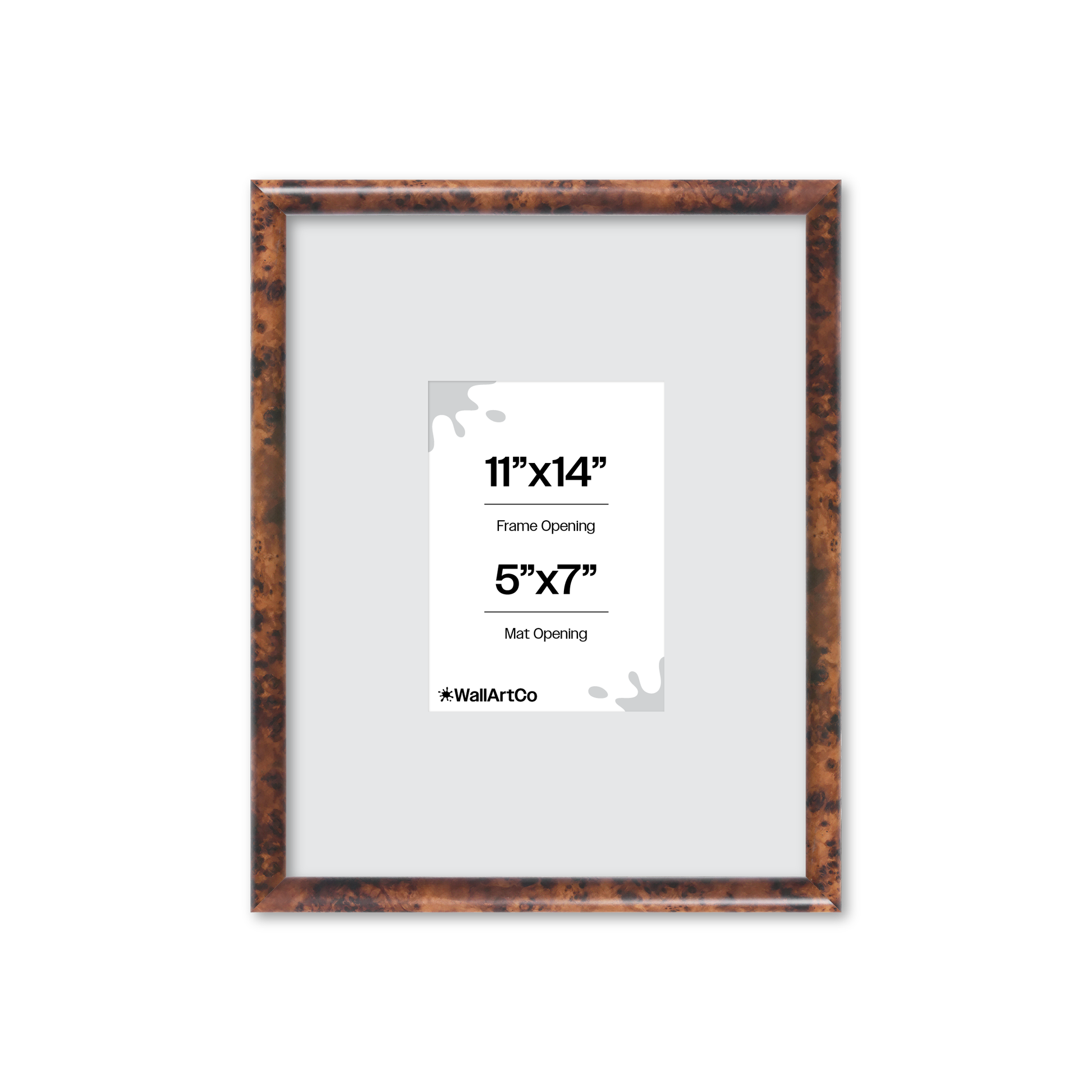 11" x 14" Amber Burlwood Milano Wall Frame