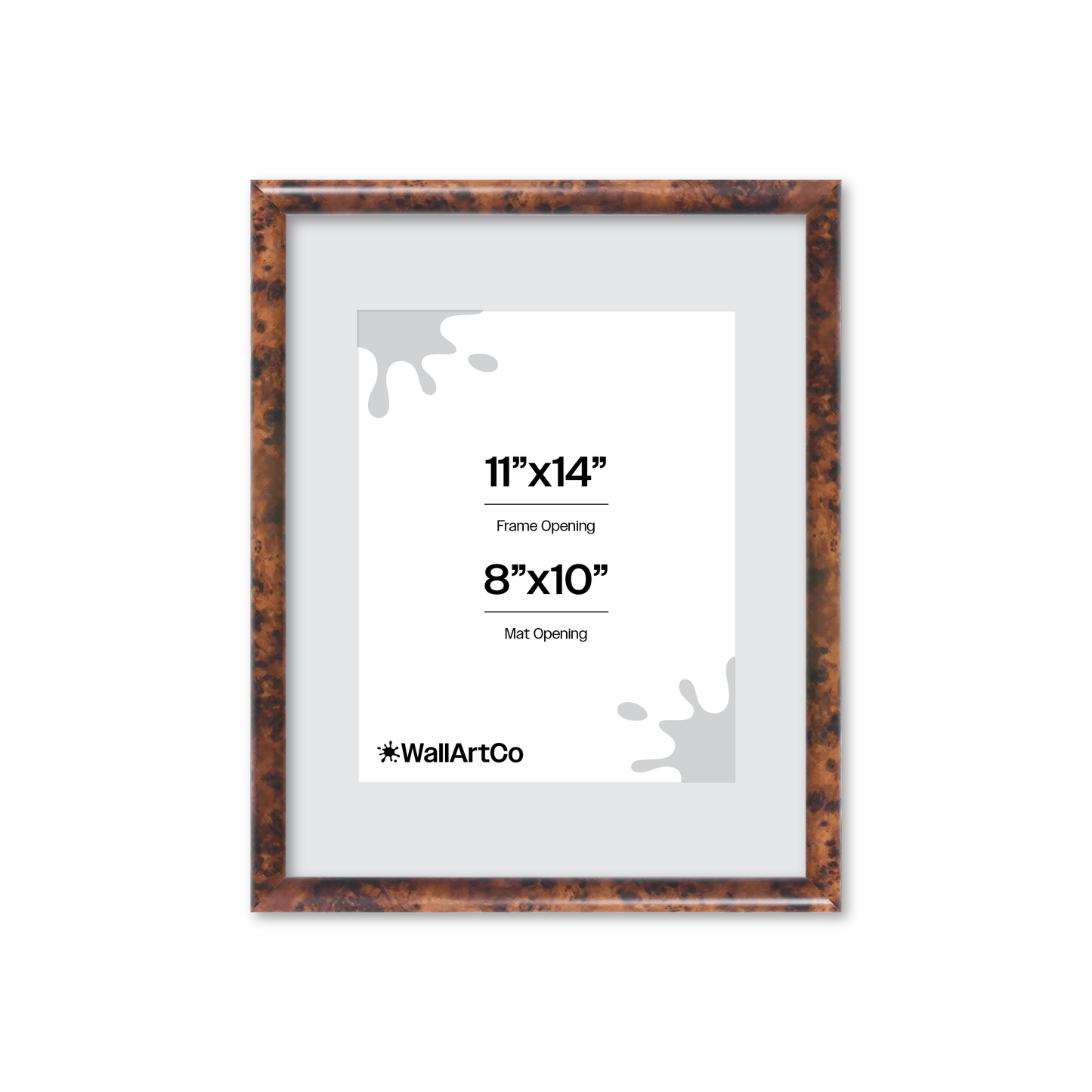 11" x 14" Amber Burlwood Milano Wall Frame