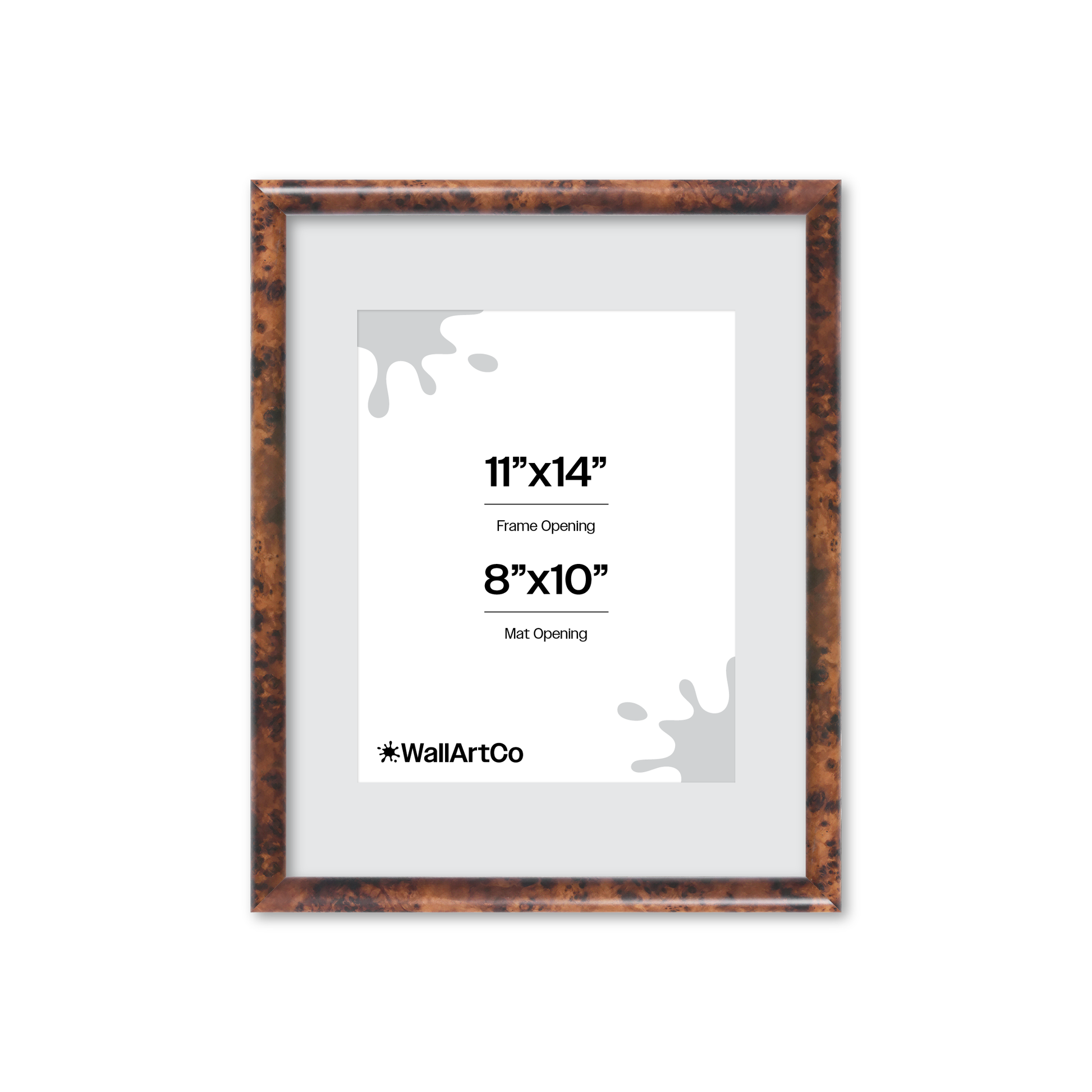 11" x 14" Amber Burlwood Milano Wall Frame