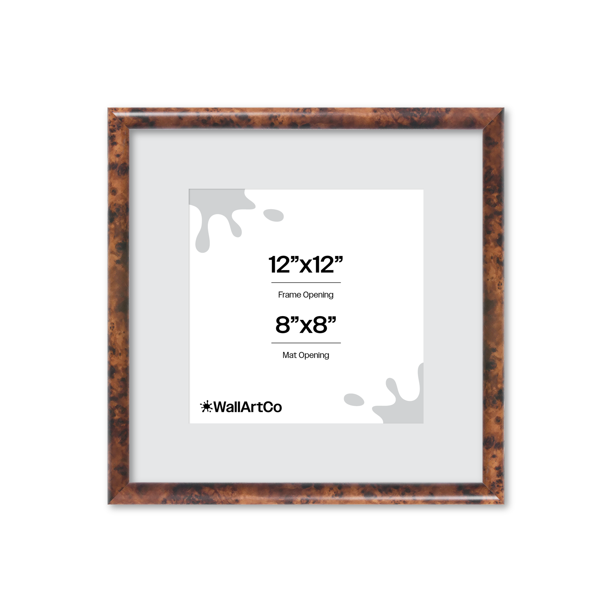 12" x 12" Amber Burlwood Milano Wall Frame