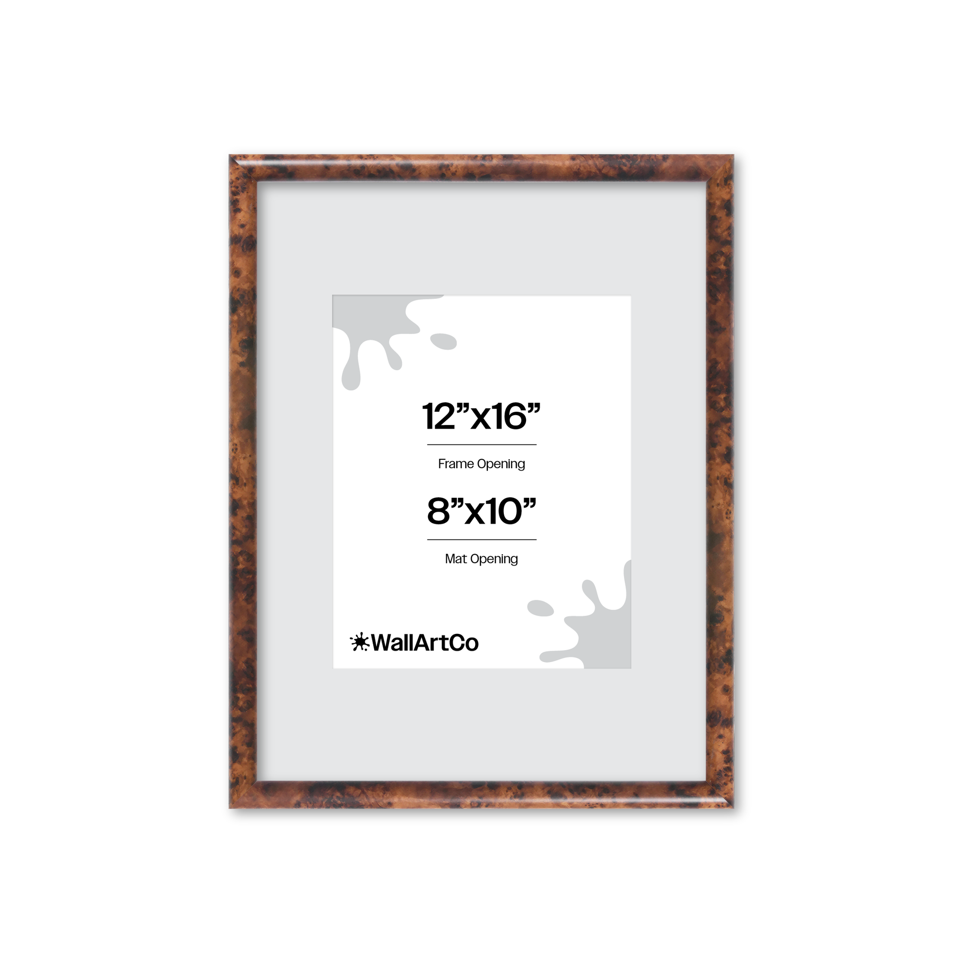 12" x 16" Amber Burlwood Milano Wall Frame