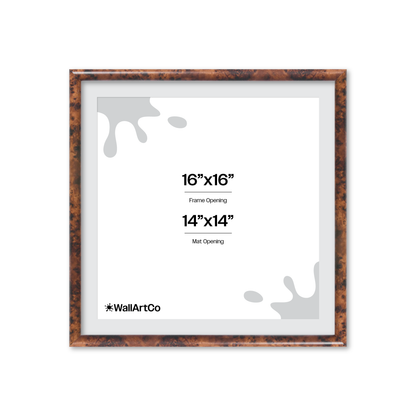 16" x 16" Amber Burlwood Milano Wall Frame