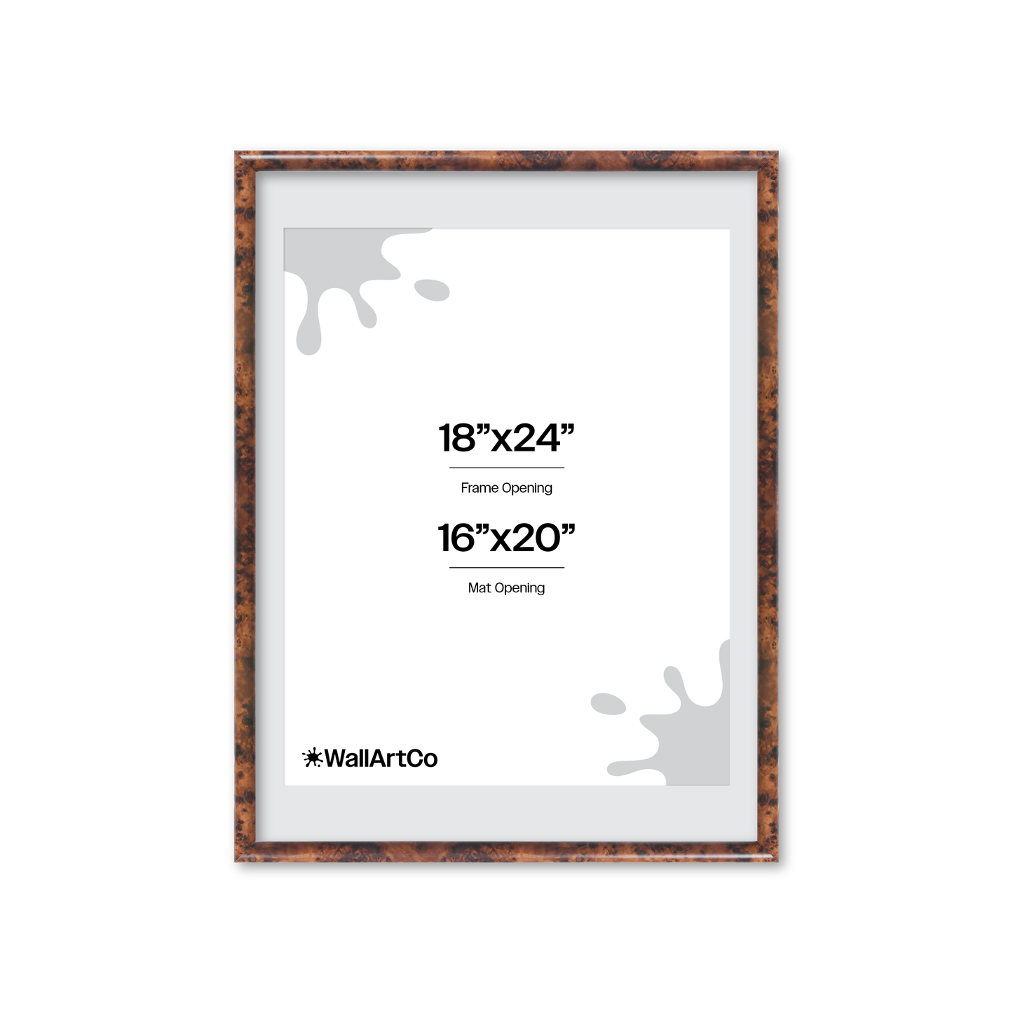 18" x 24" Amber Burlwood Milano Wall Frame