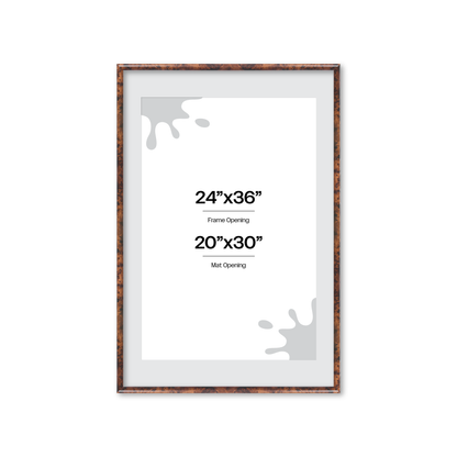 24" x 36" Amber Burlwood Milano Wall Frame