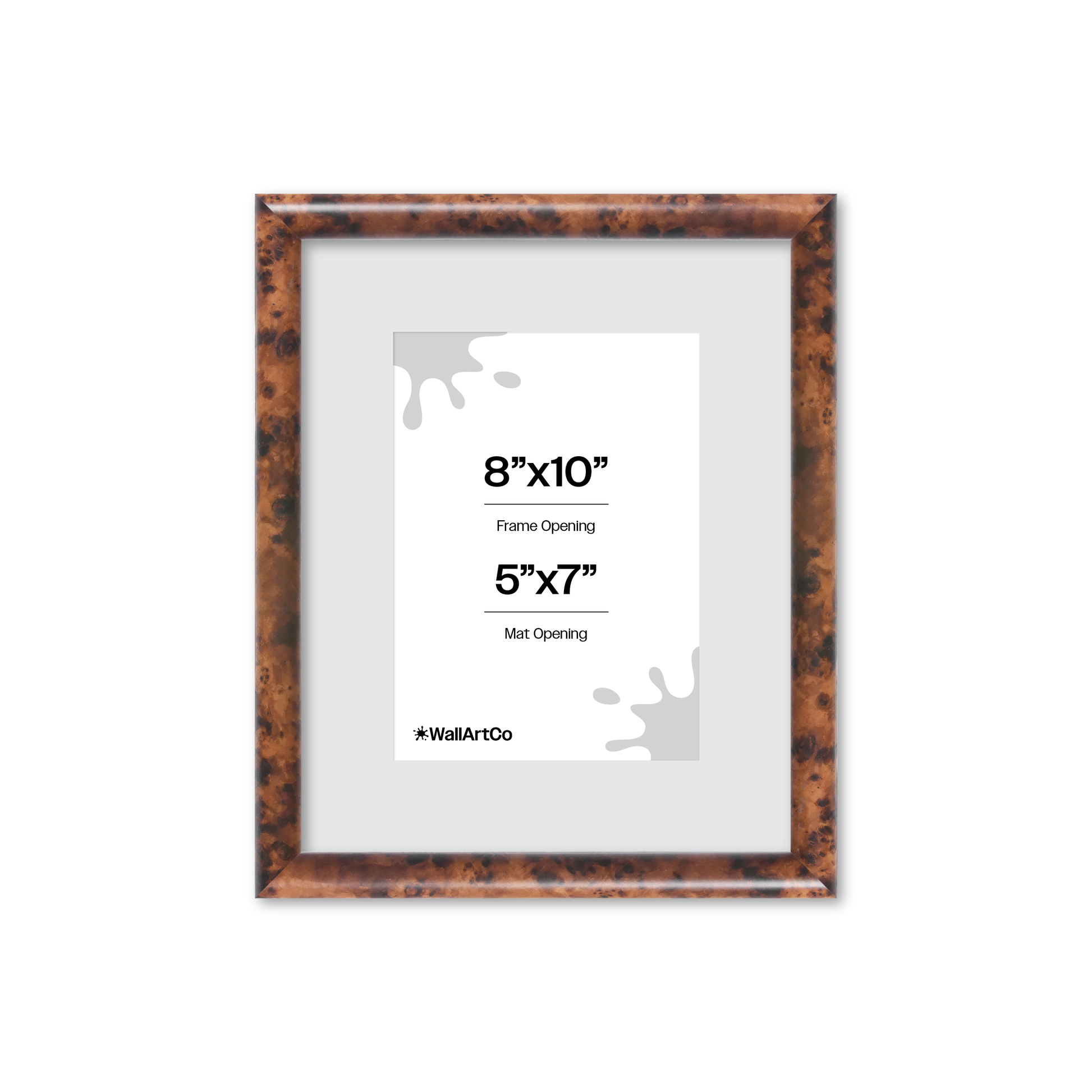 8" x 10" Amber Burlwood Milano Wall Frame