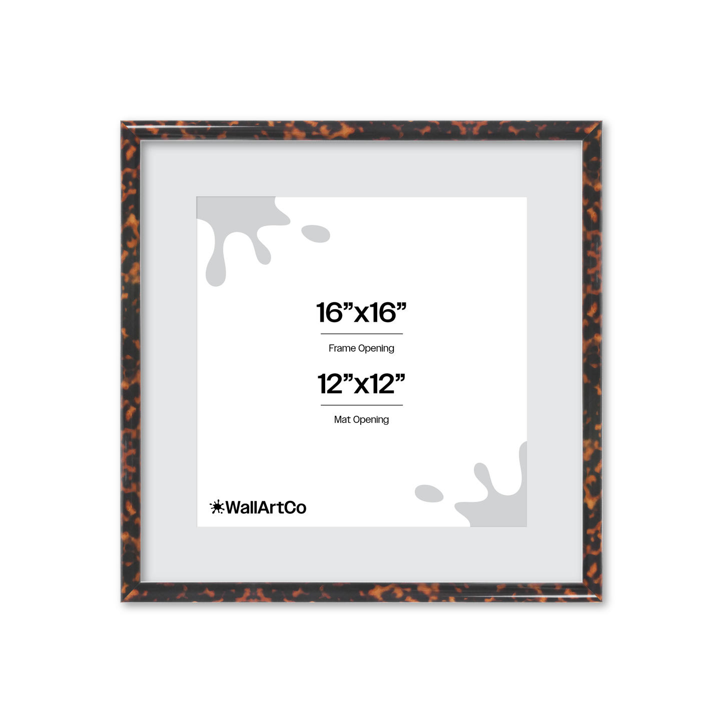 16" x 16" Tortoise Burlwood Milano Wall Frame