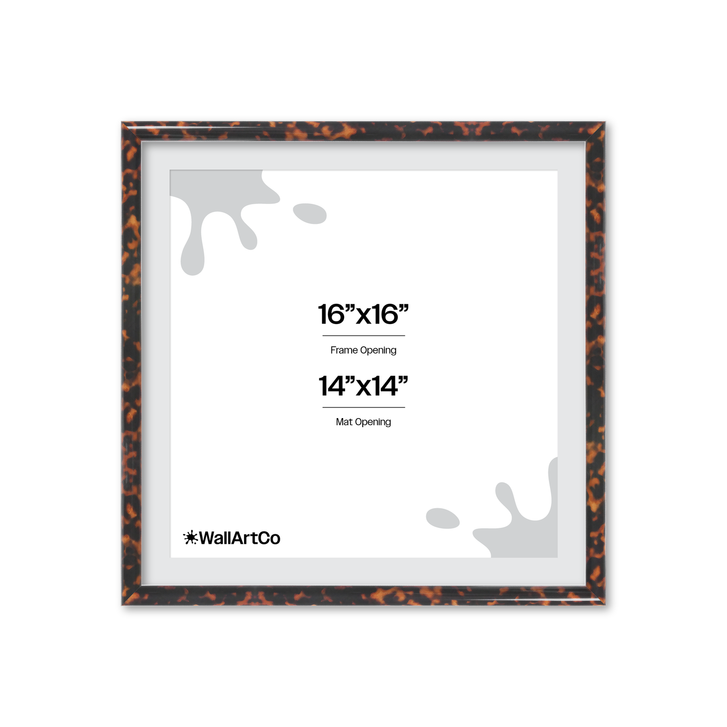16" x 16" Tortoise Burlwood Milano Wall Frame