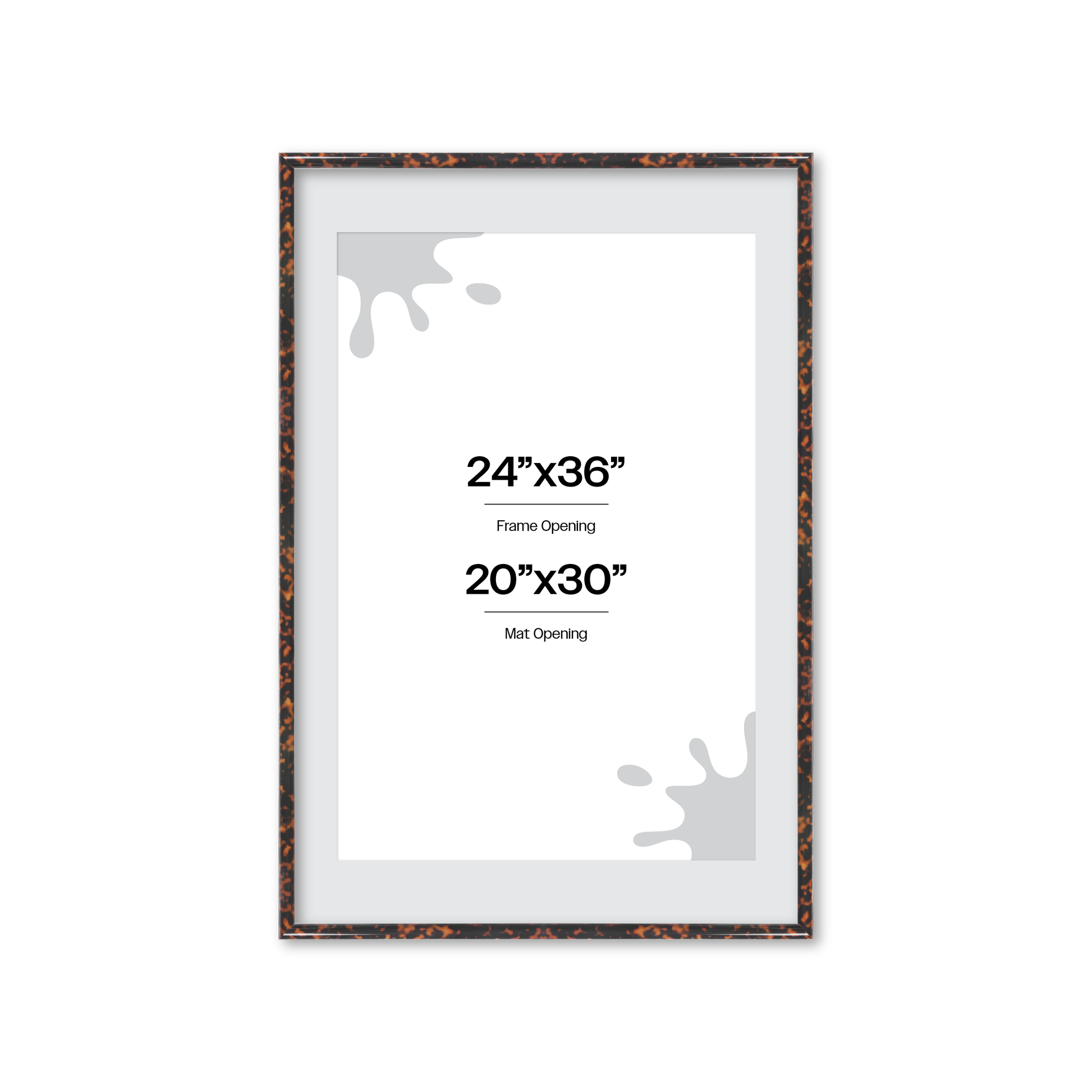 24" x 36" Tortoise Burlwood Milano Wall Frame