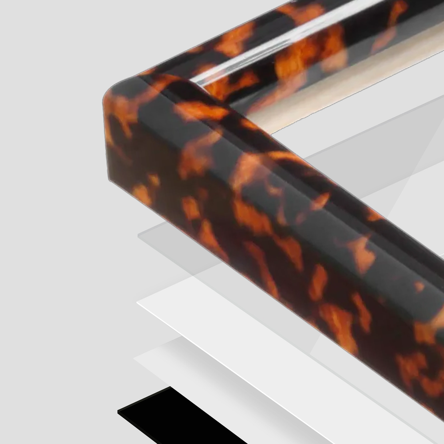 corner of the Tortoise Burlwood Milano Wall Frame