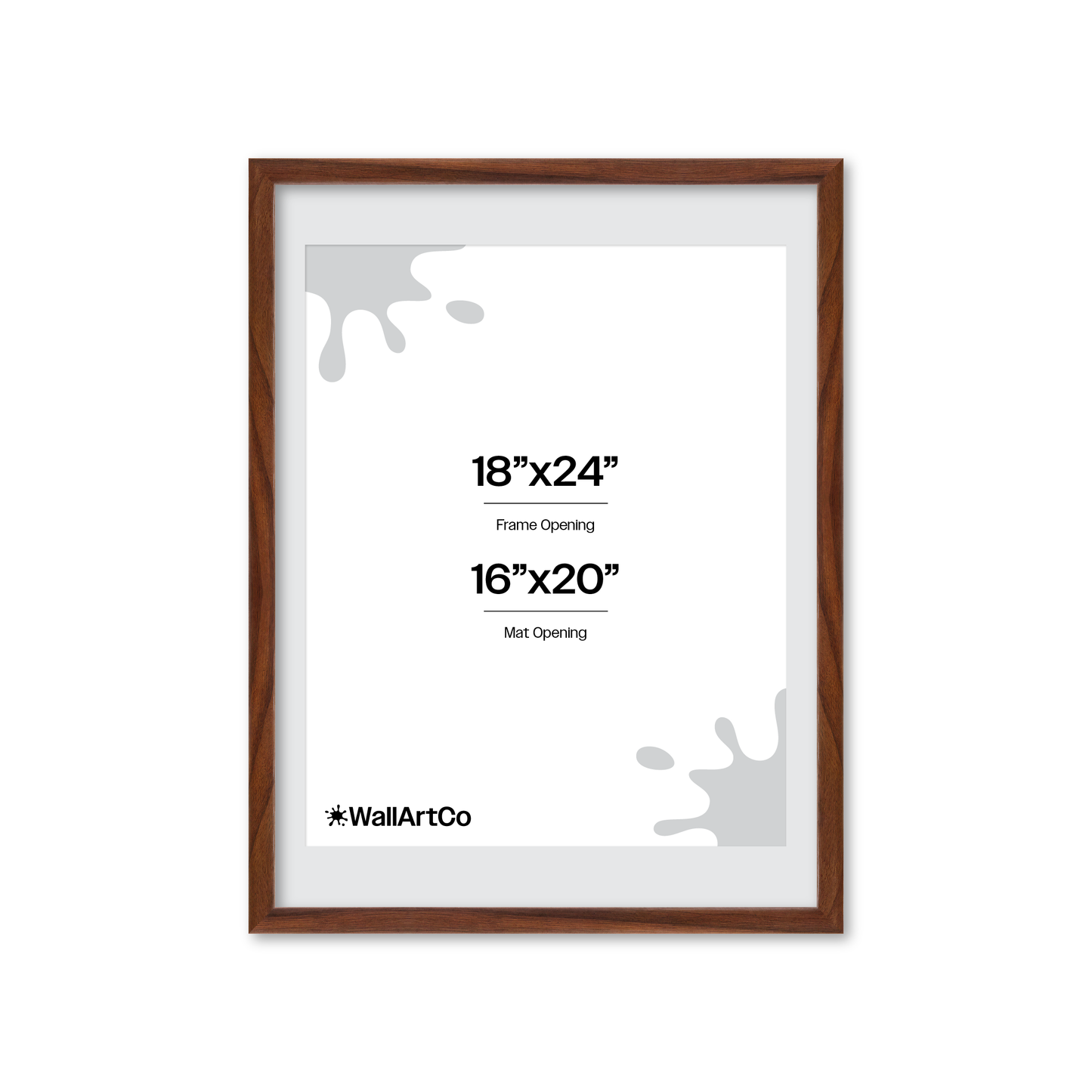 18" x 24" Dark Walnut Hudson Narrows Wall Frame