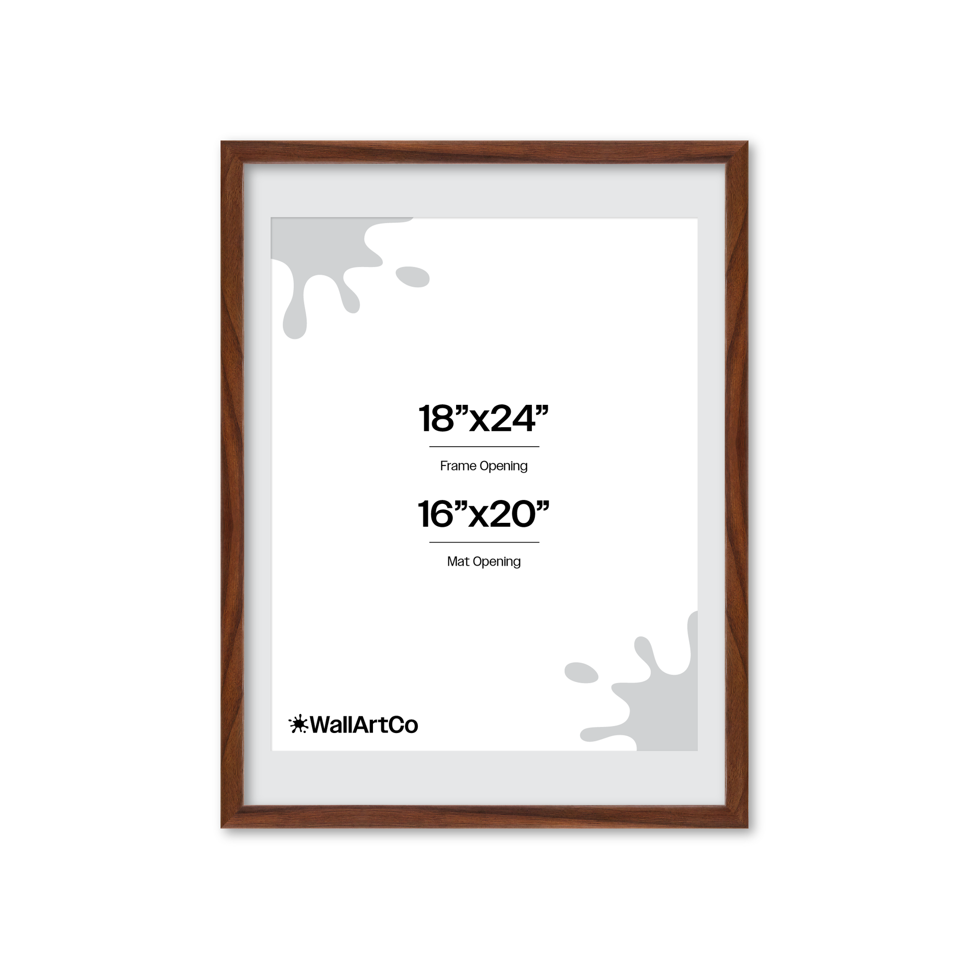 18" x 24" Dark Walnut Hudson Narrows Wall Frame