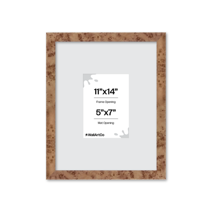 11" x 14" Caramel Burlwood Lucca Wall Frame