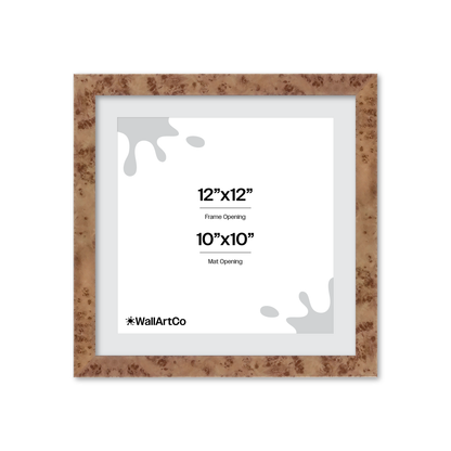 12" x 12" Caramel Burlwood Lucca Wall Frame