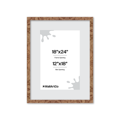 18" x 24" Caramel Burlwood Lucca Wall Frame