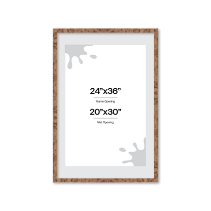 24" x 36" Caramel Burlwood Lucca Wall Frame