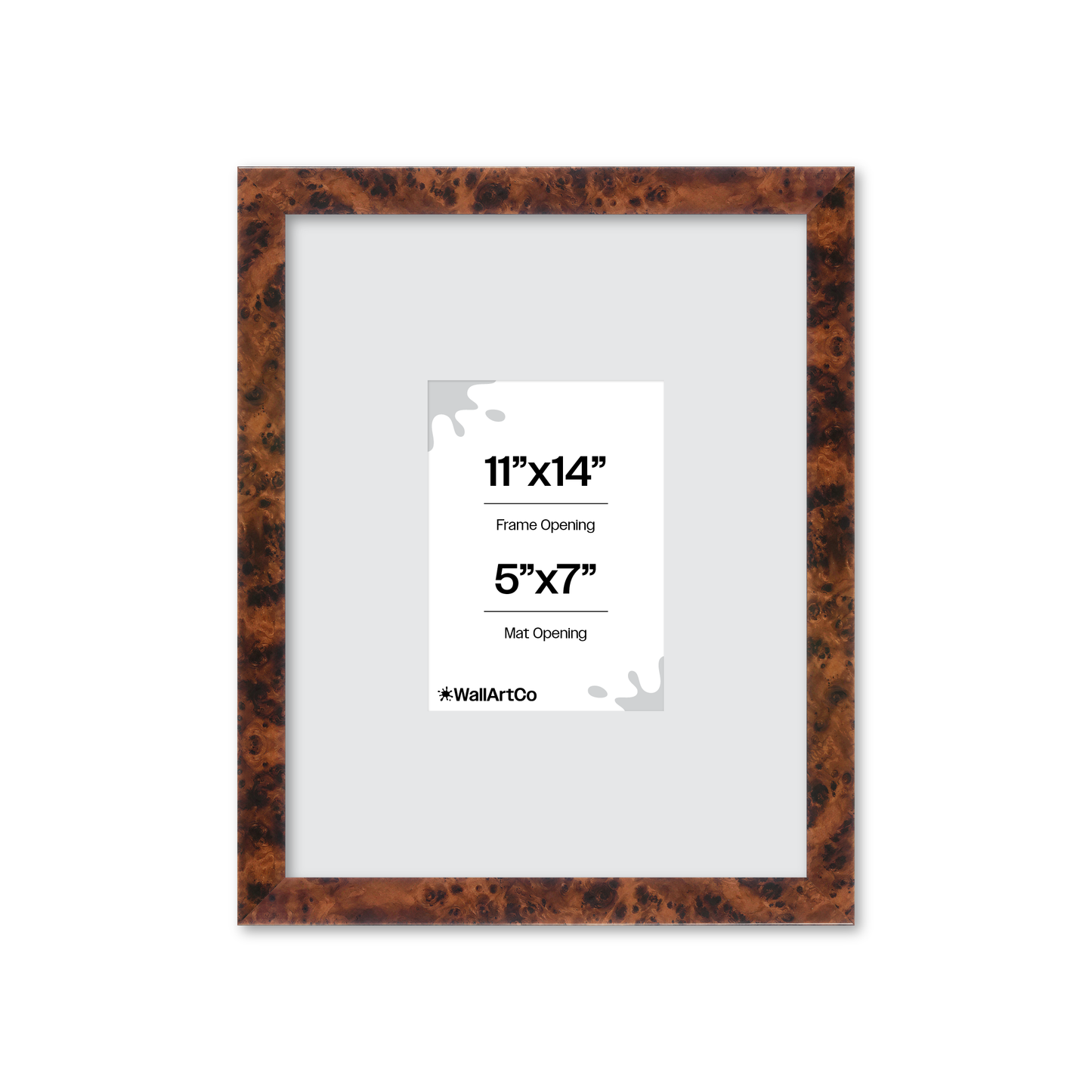 11" x 14" Amber Burlwood Lucca Wall Frame