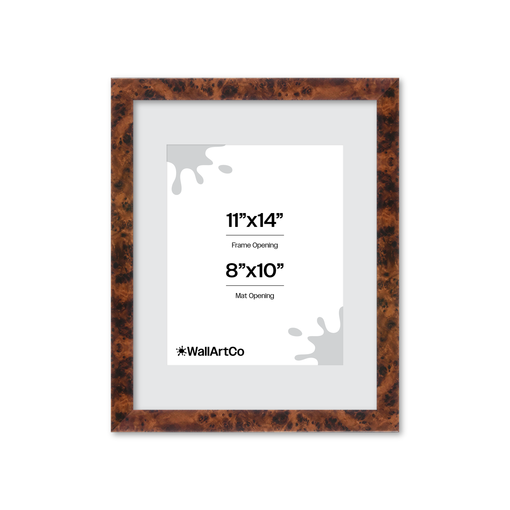 11" x 14" Amber Burlwood Lucca Wall Frame