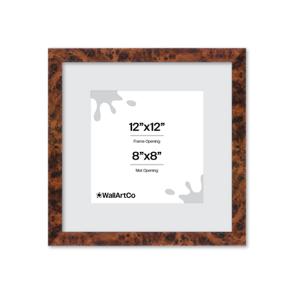 12" x 12" Amber Burlwood Lucca Wall Frame