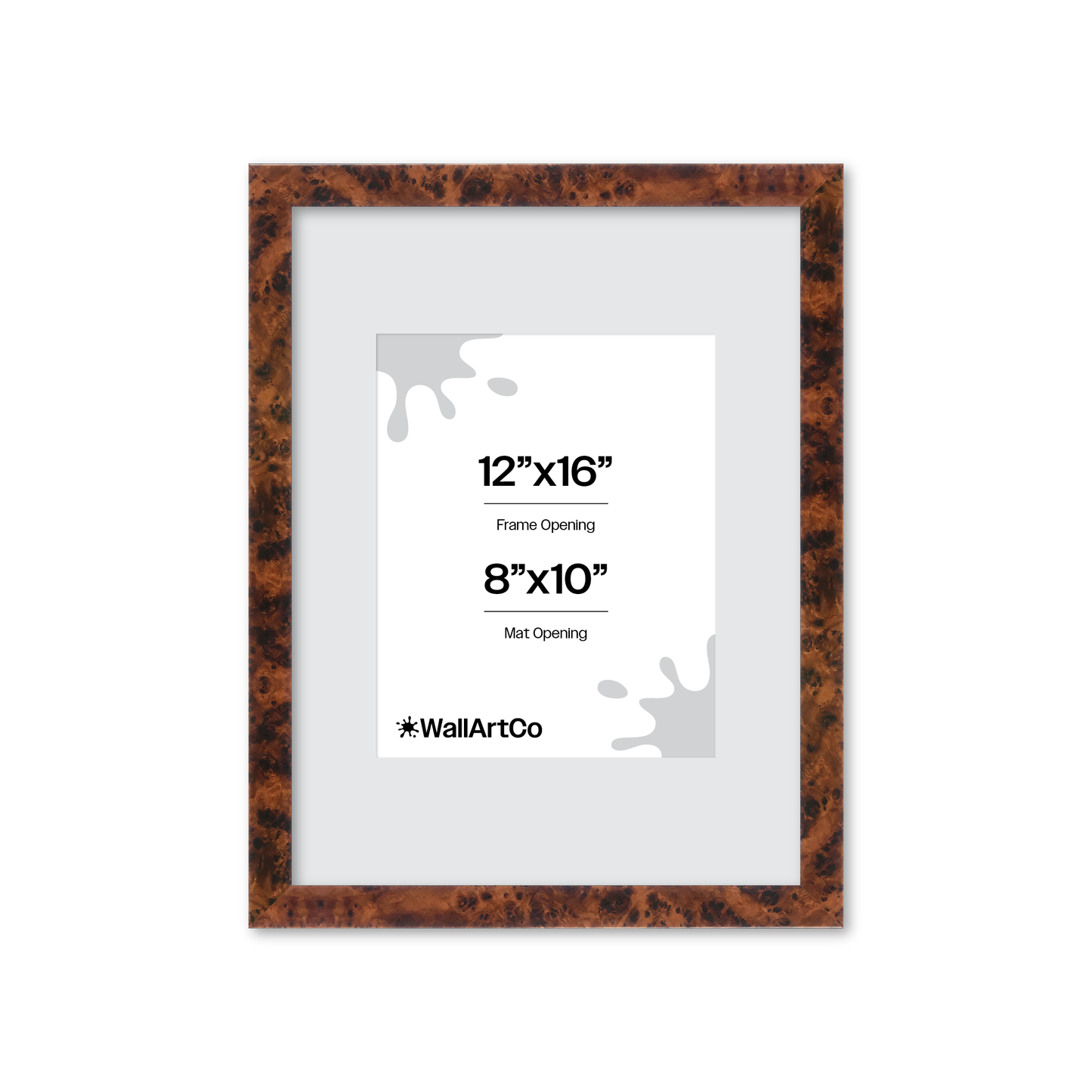 12" x 16" Amber Burlwood Lucca Wall Frame
