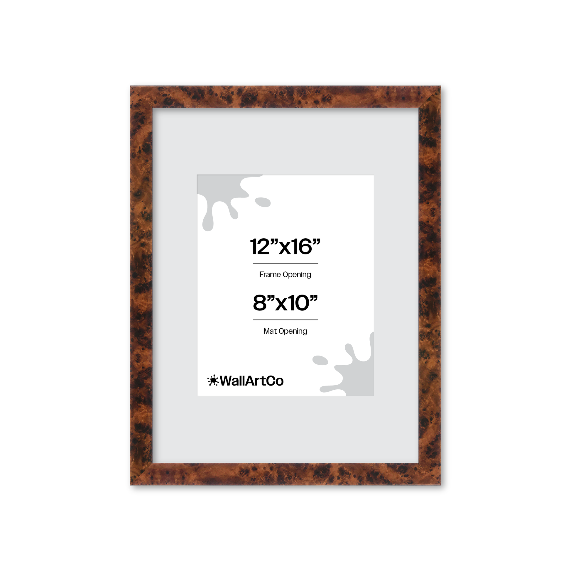 12" x 16" Amber Burlwood Lucca Wall Frame