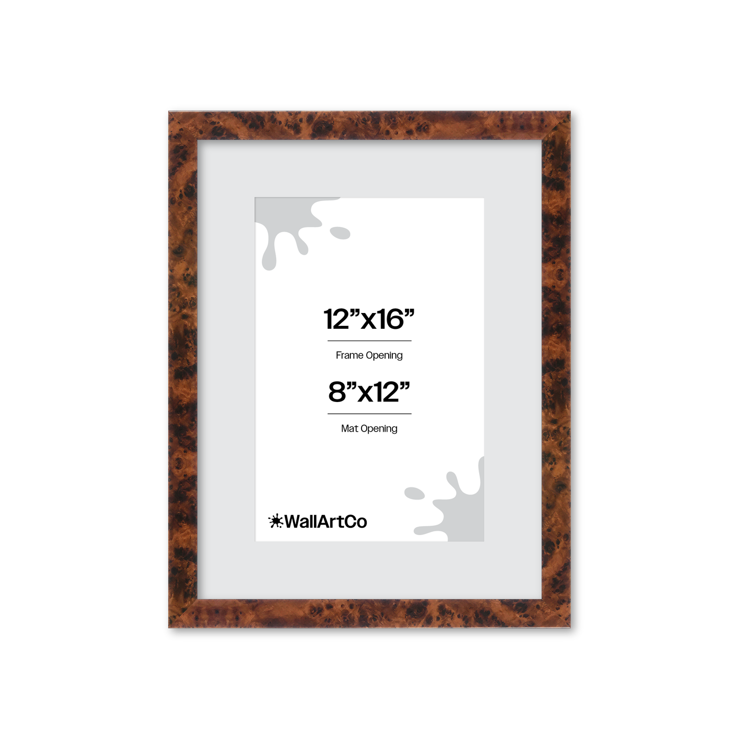 12" x 16" Amber Burlwood Lucca Wall Frame