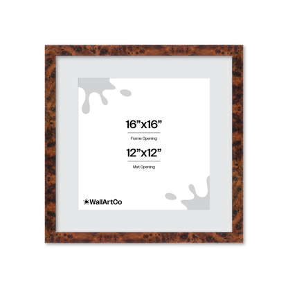 16" x 16" Amber Burlwood Lucca Wall Frame